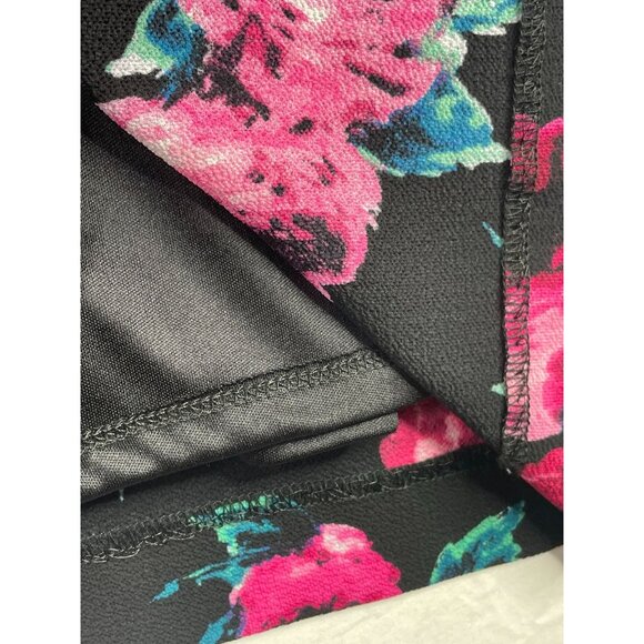 Tahari Floral Print Bell Sleeve Dress size 2 Black - Picture 4 of 8